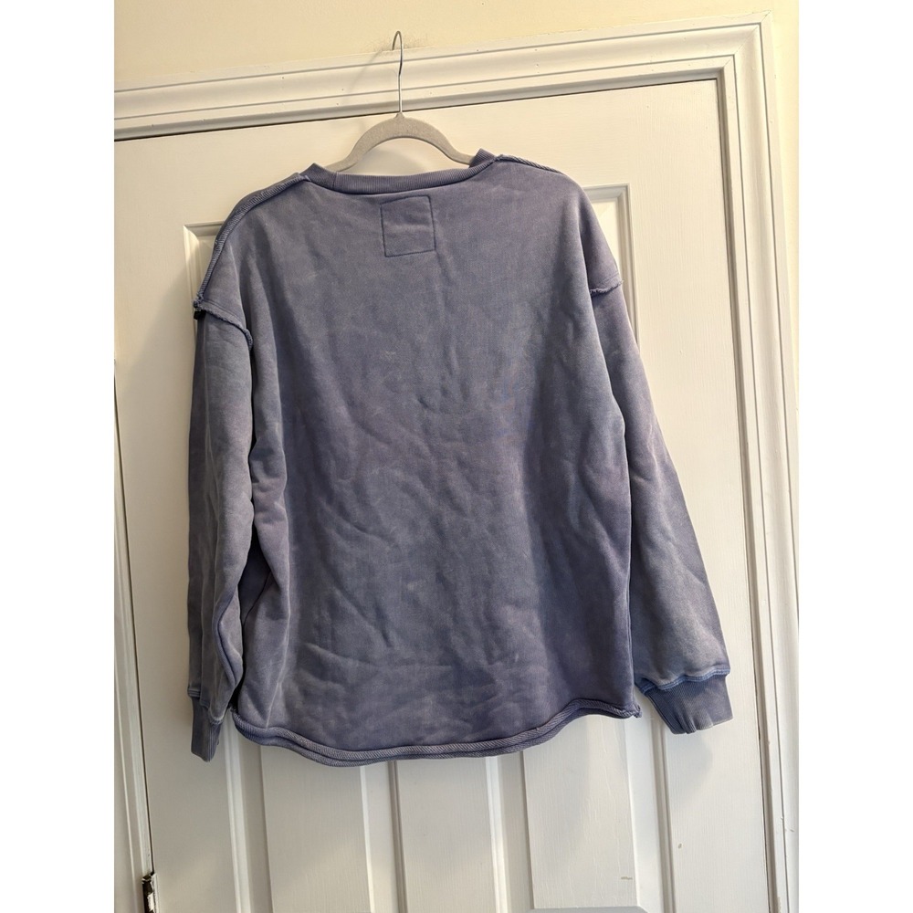 Alphalete Men's Terry Crewneck Sweatshirt Distressed Celestial Blue Small NWT - Picture 2 of 5